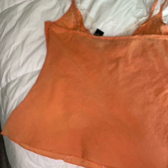 Coral colored cotton Tank top - Picture 3 of 5